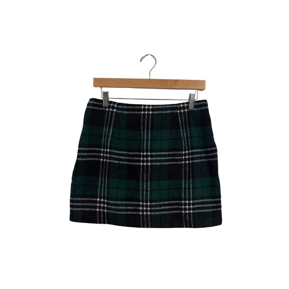 Plaid Green and Black Women's Skirt